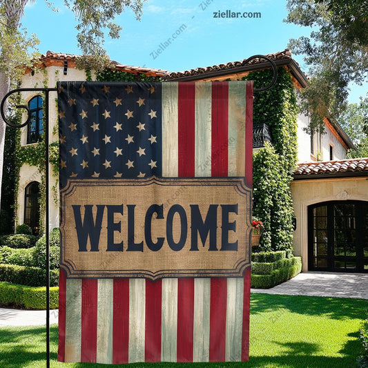 4th of July Patriotic Garden Flag 12x18 Inch Double Sided, Yard Decor