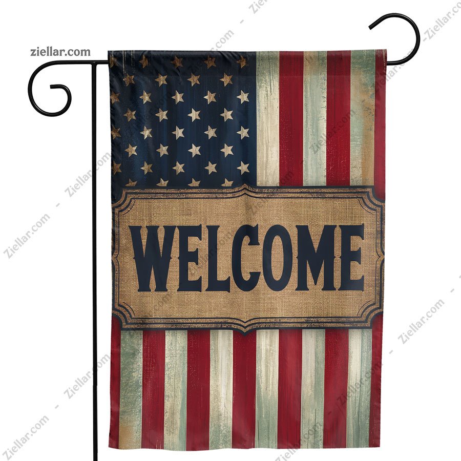 4th of July Patriotic Garden Flag 12x18 Inch Double Sided, Yard Decor