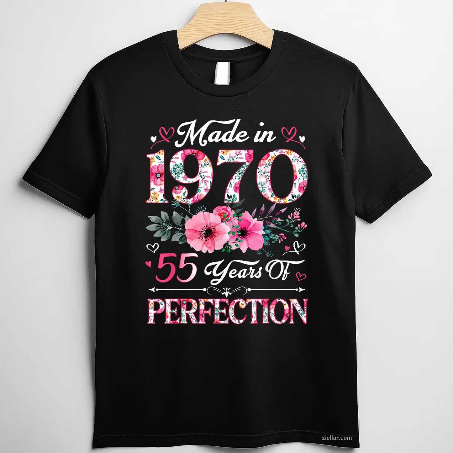 55 Year Old Made In 1970 Floral 55th Birthday Women T-Shirt and Tee for Adults Men Women Unisex