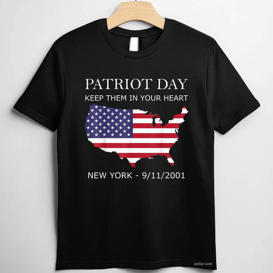9_11_2001 Memorial Quote USA Flag Patriots Day T-Shirt Tee for Men Women Adults Unisex