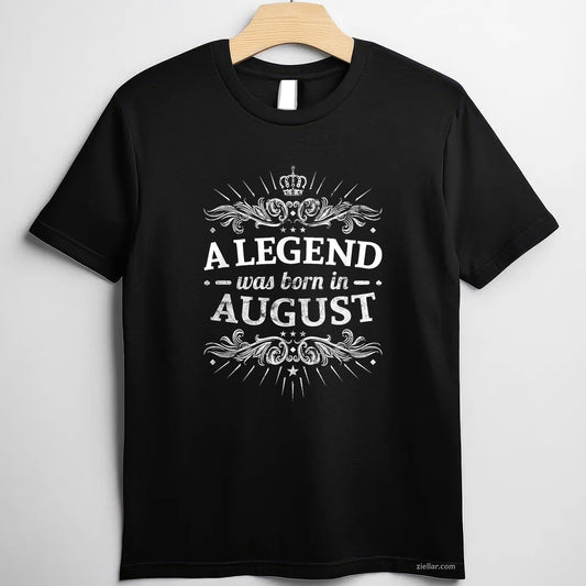 A Legend Was Born in August Tee and T-Shirt, Birthday Gift T-Shirt for Men and Women Adults