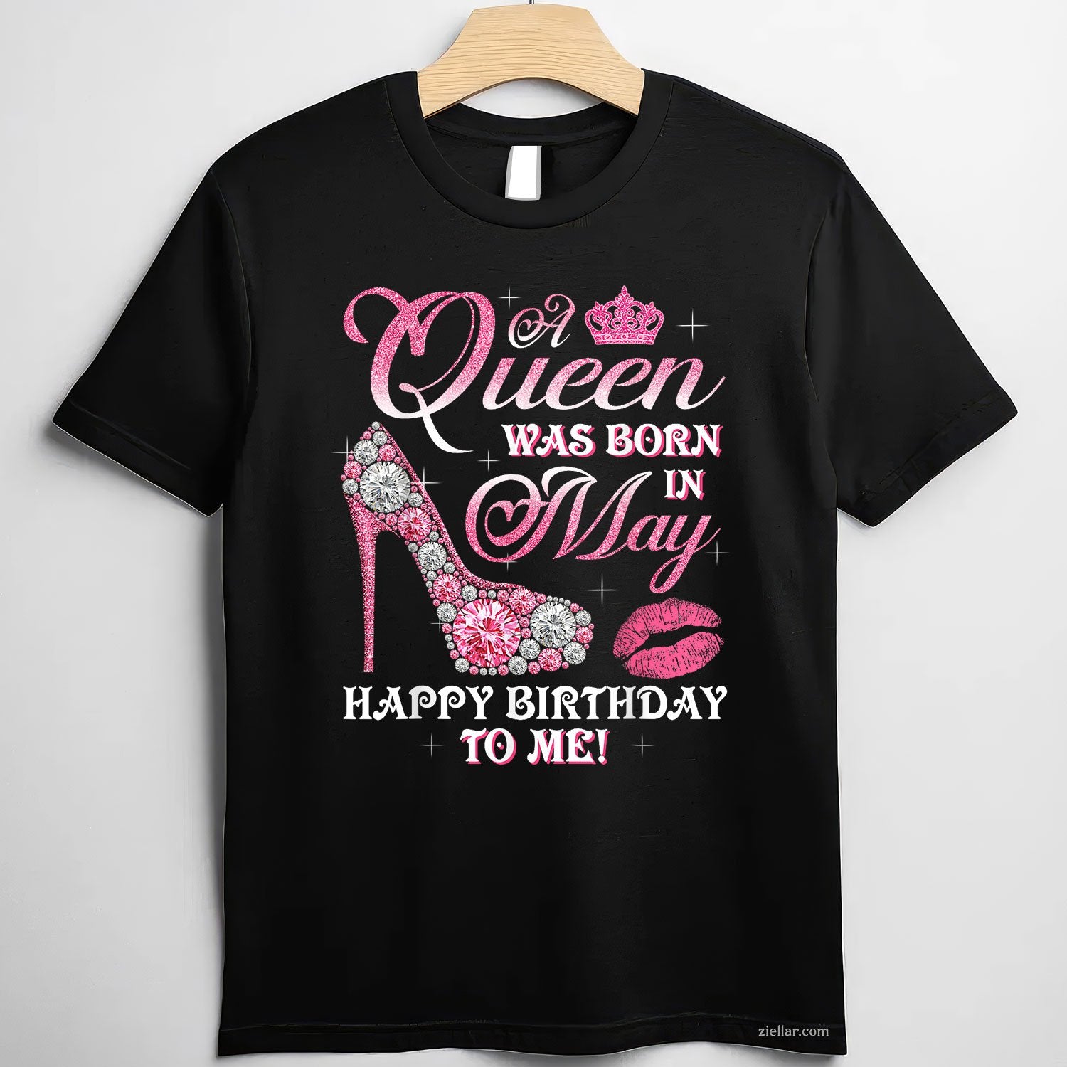 A Queen Was Born in May Tee and T-Shirt, High Heel Happy Birthday T-Shirt Gift for Women Adults