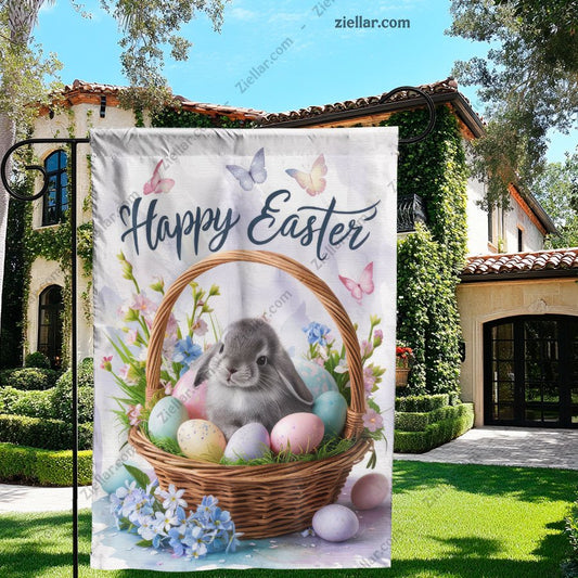 Adorable Easter Bunny in Basket Spring Decoration Cute Holiday Home Decor