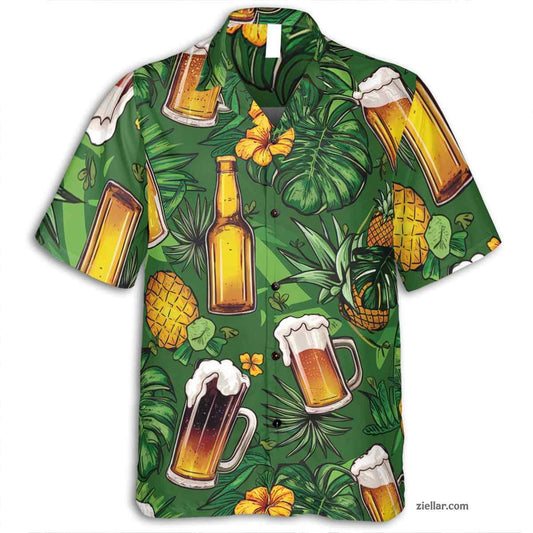 Aloha Pineapple Beer Hawaiian Shirt Tee, Summer Beach Gift for Men Women