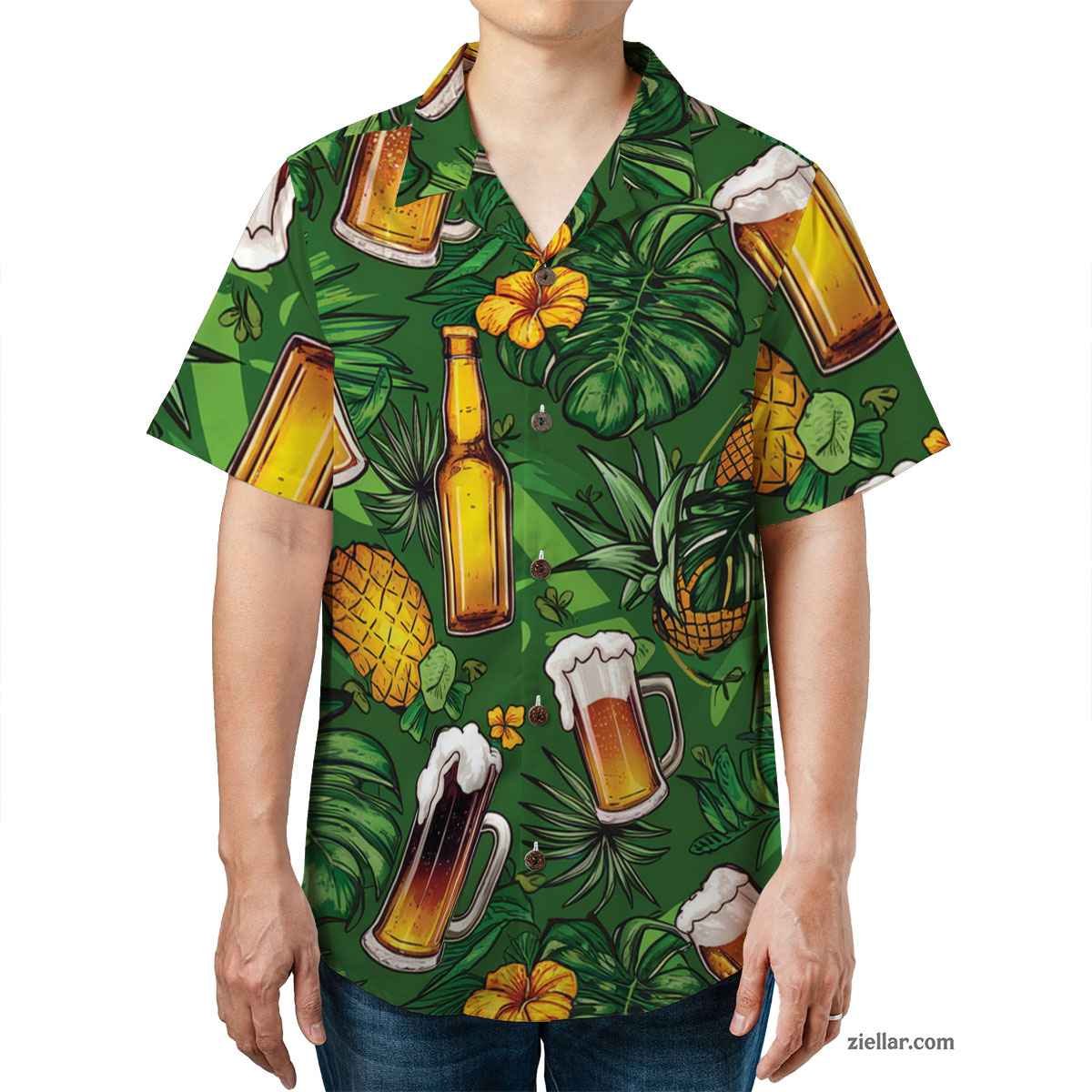Aloha Pineapple Beer Hawaiian Shirt Tee, Summer Beach Gift for Men Women