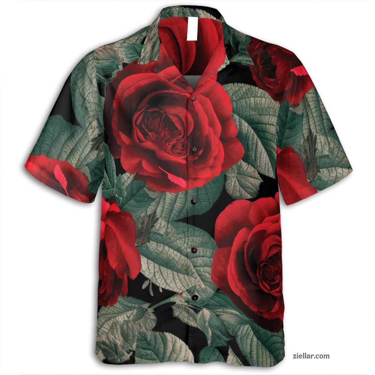 Aloha Red Rose Hawaiian Shirt Tee, Tropical Vacation Outfit for Adults
