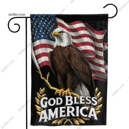 American Eagle Flag Garden Decor God Bless America Yard Patriotic Banner