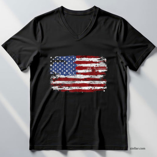 American Flag USA United States of America US 4th July V-Neck Shirt