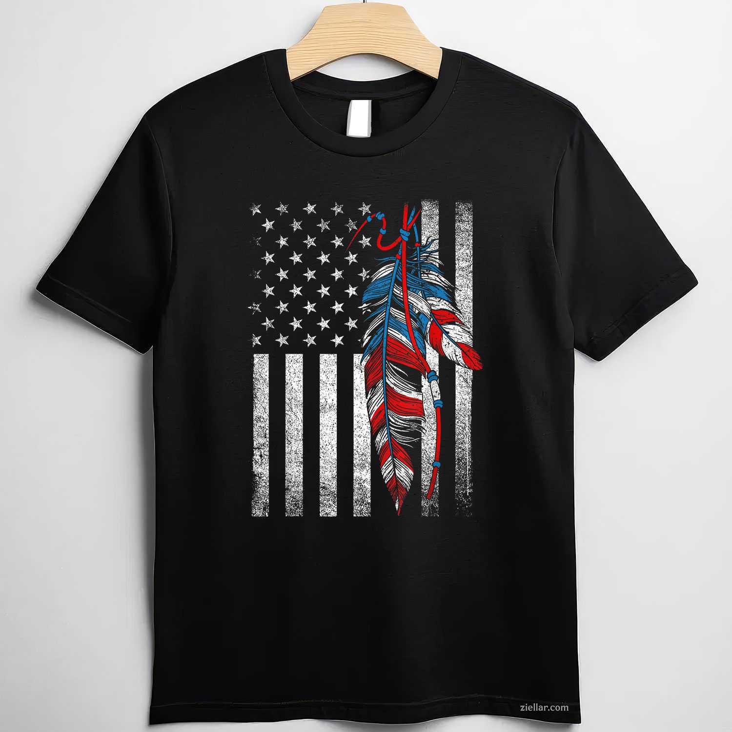 American Flag With Native Feather_ A Pride Month Indigenous T-Shirt And Tee For Adults