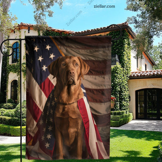 American Flag Dog Yard Flag Patriotic Home Garden Decor USA Pet Banner