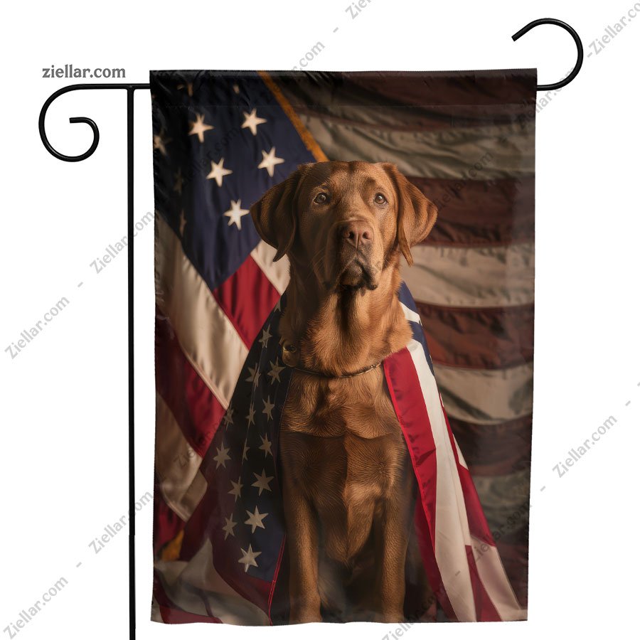 American Flag Dog Yard Flag Patriotic Home Garden Decor USA Pet Banner
