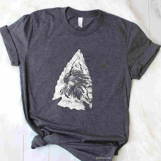American Motorcycle Skull, Native Indian Eagle Chief Vintage T-Shirt And Tee For Adults