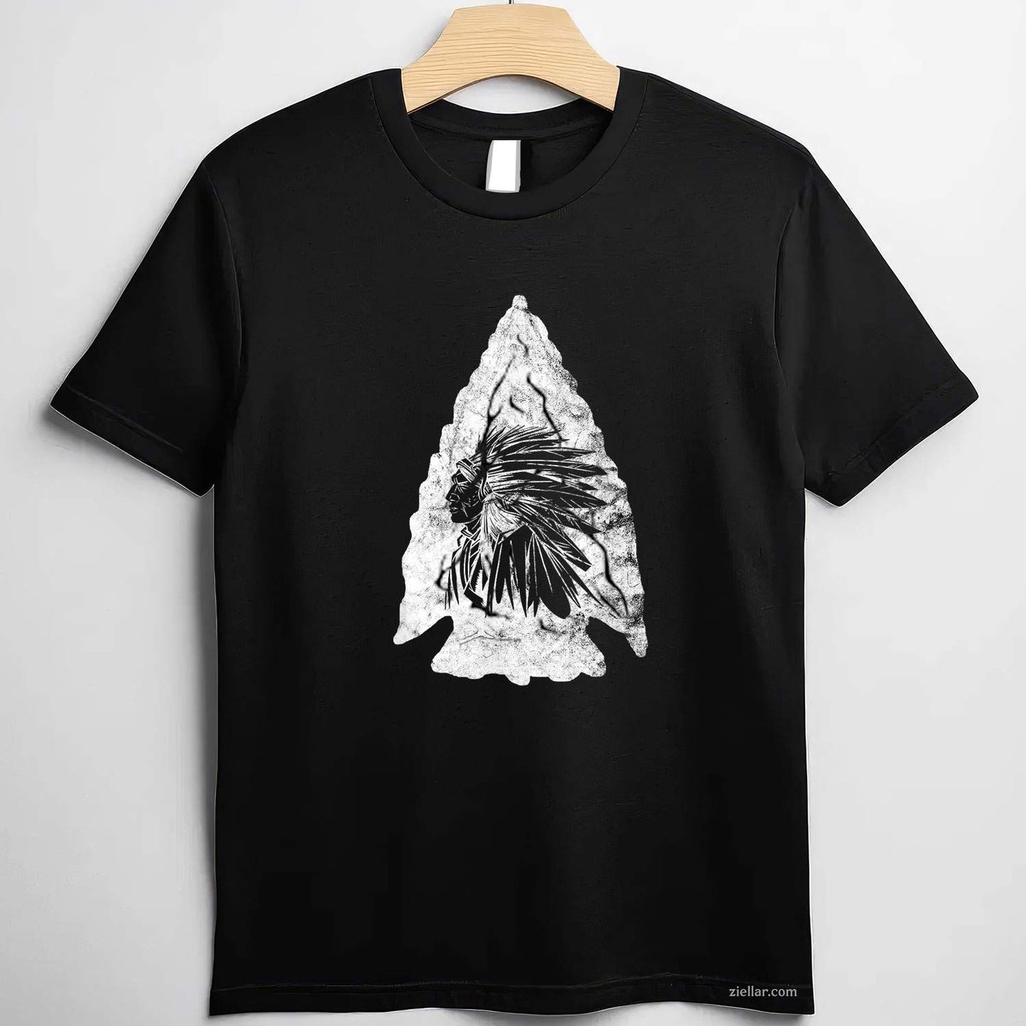American Motorcycle Skull, Native Indian Eagle Chief Vintage T-Shirt And Tee For Adults