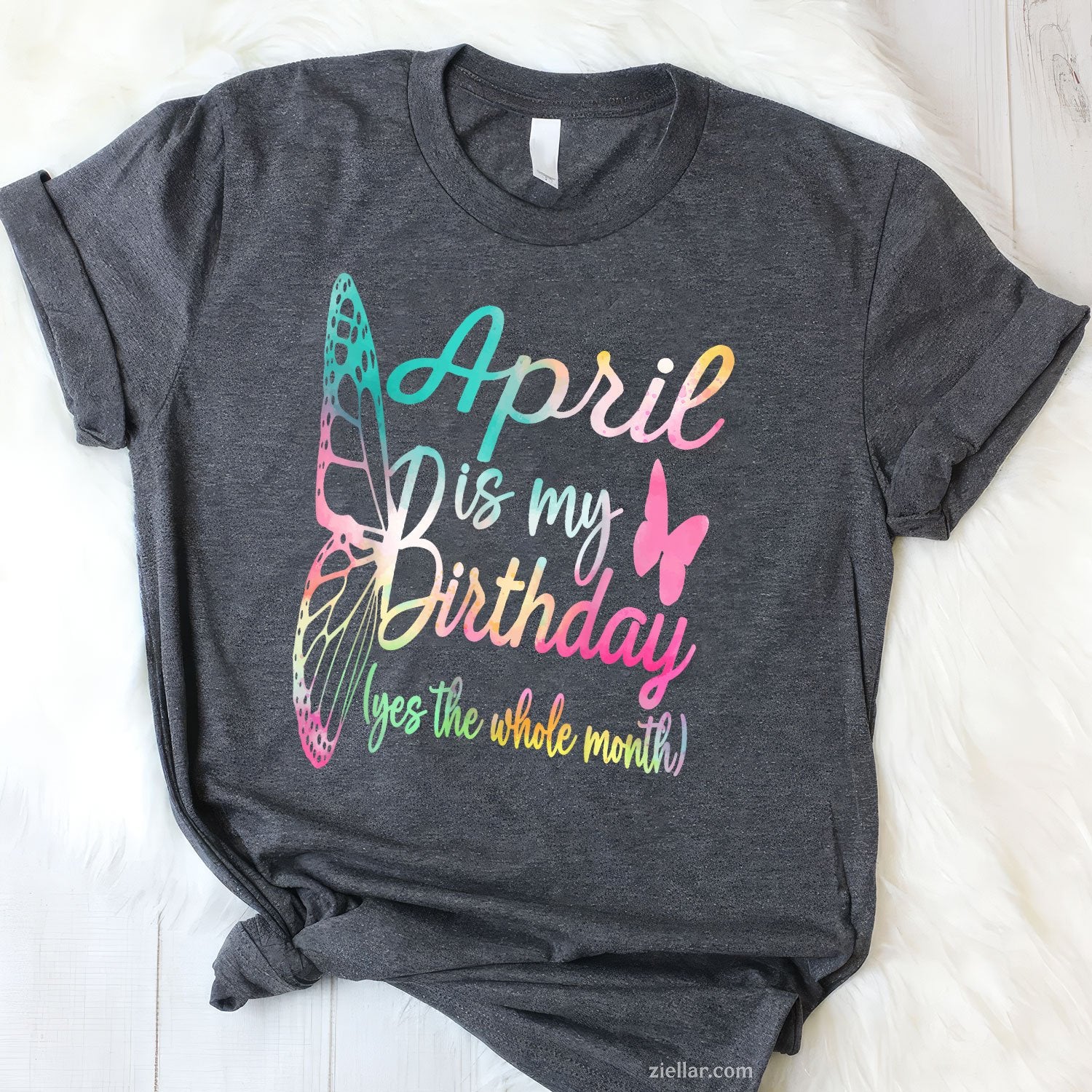 April Birthday Tee and T-Shirt for Women Adults, April Is My Birthday Girl T-Shirt Gift