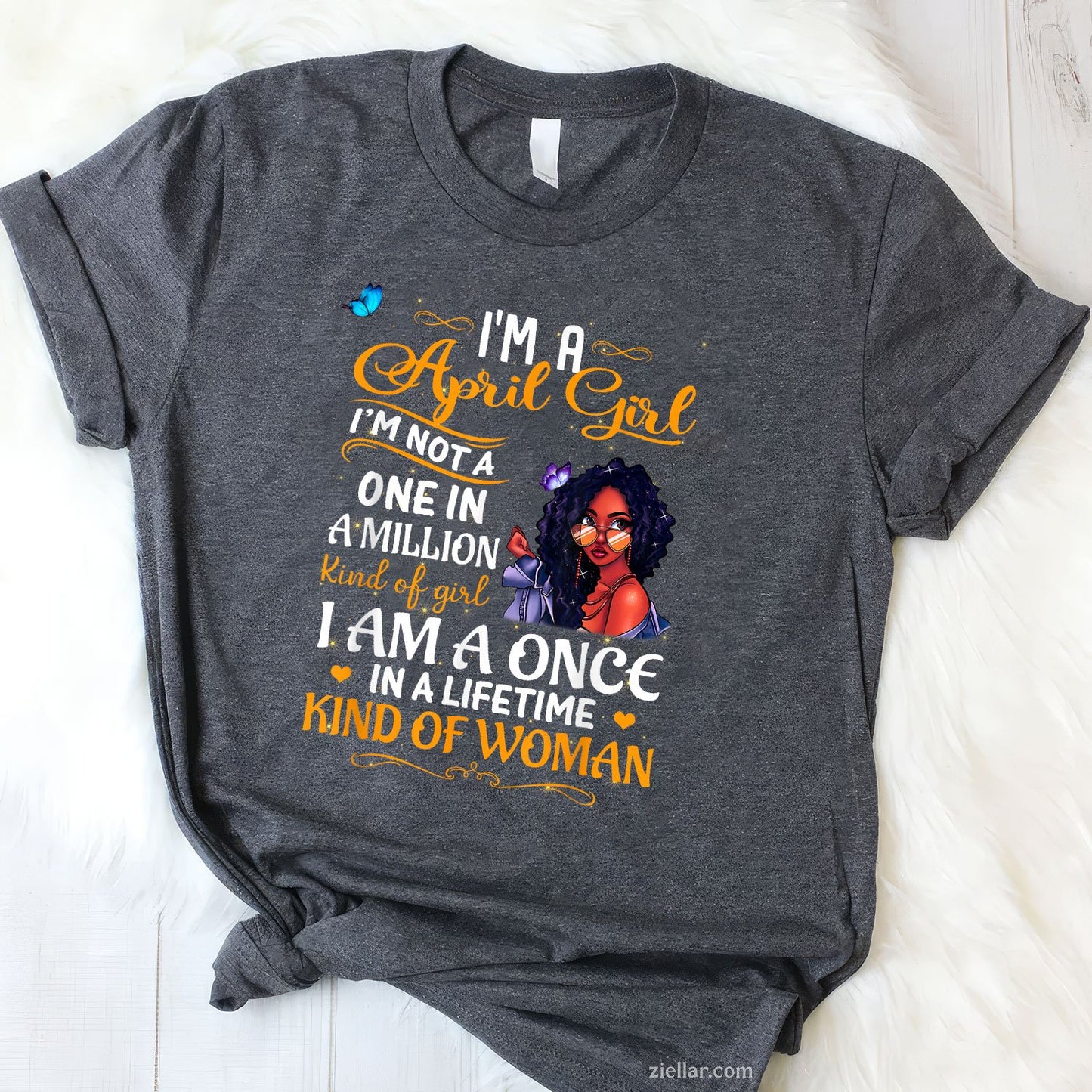 April Girl Tee and T-Shirt for Black Women, African American Birthday T-Shirt Gift for Adults