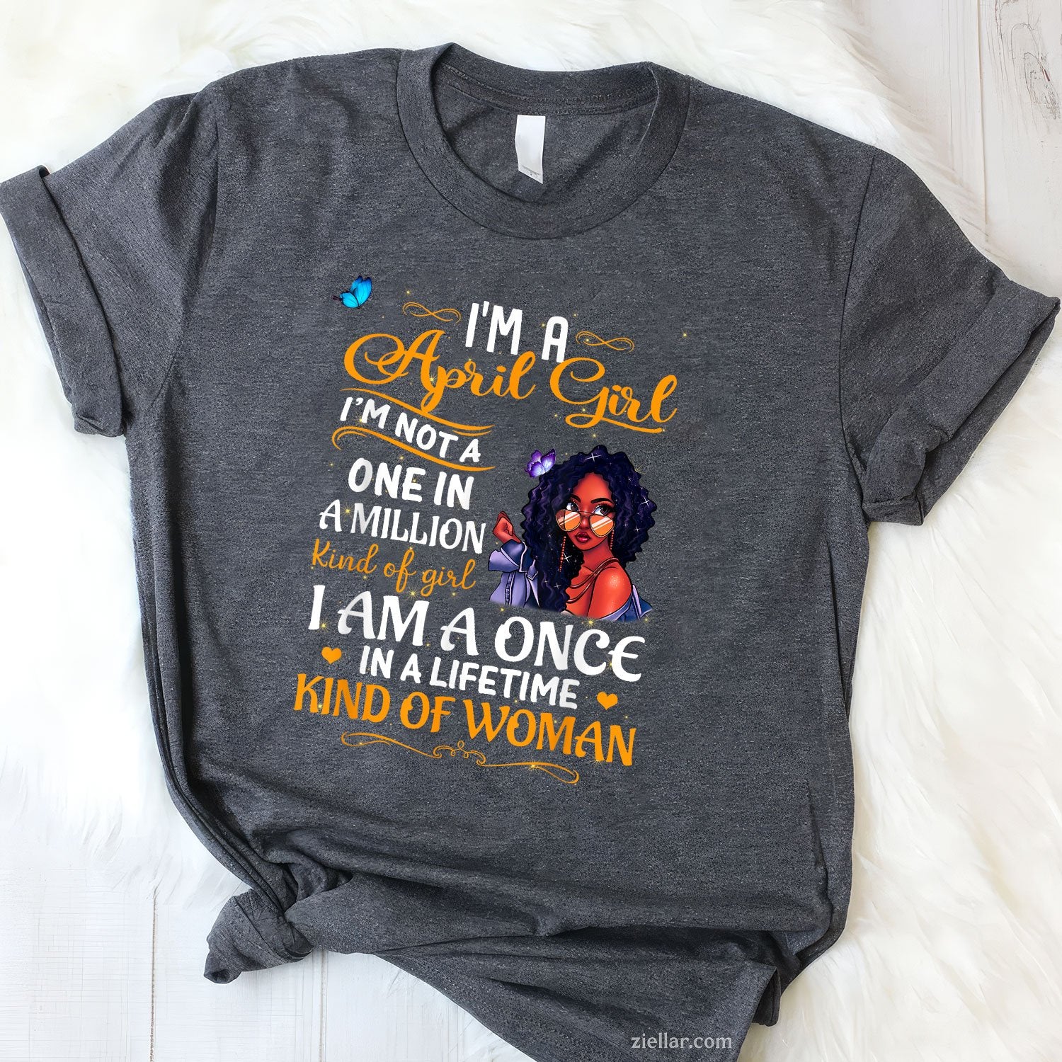 April Girl Tee and T-Shirt for Black Women, African American Birthday T-Shirt Gift for Adults
