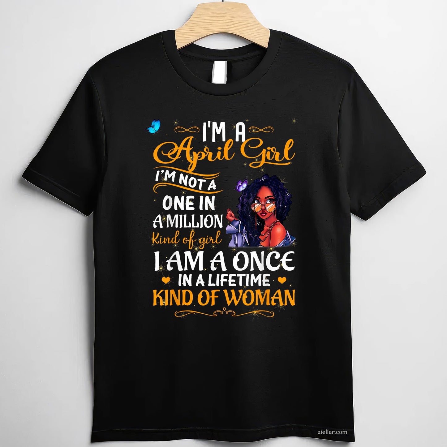 April Girl Tee and T-Shirt for Black Women, African American Birthday T-Shirt Gift for Adults