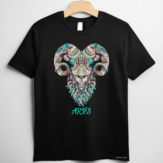 Aries Zodiac Astrology Tee and T-Shirt, March April Birthday T-Shirt Gift for Adults