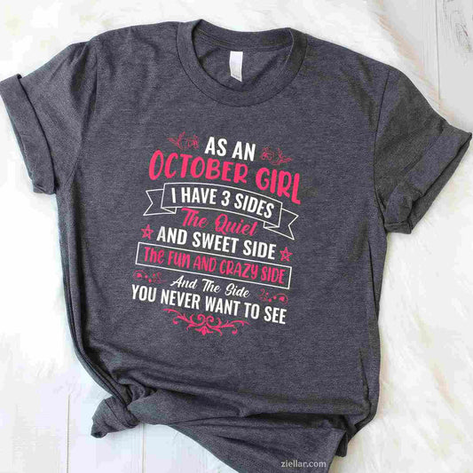 As October Tee, Birthday T-Shirt for Men Women Adults Unisex, Vintage Retro Graphic, Funny Novelty Gift