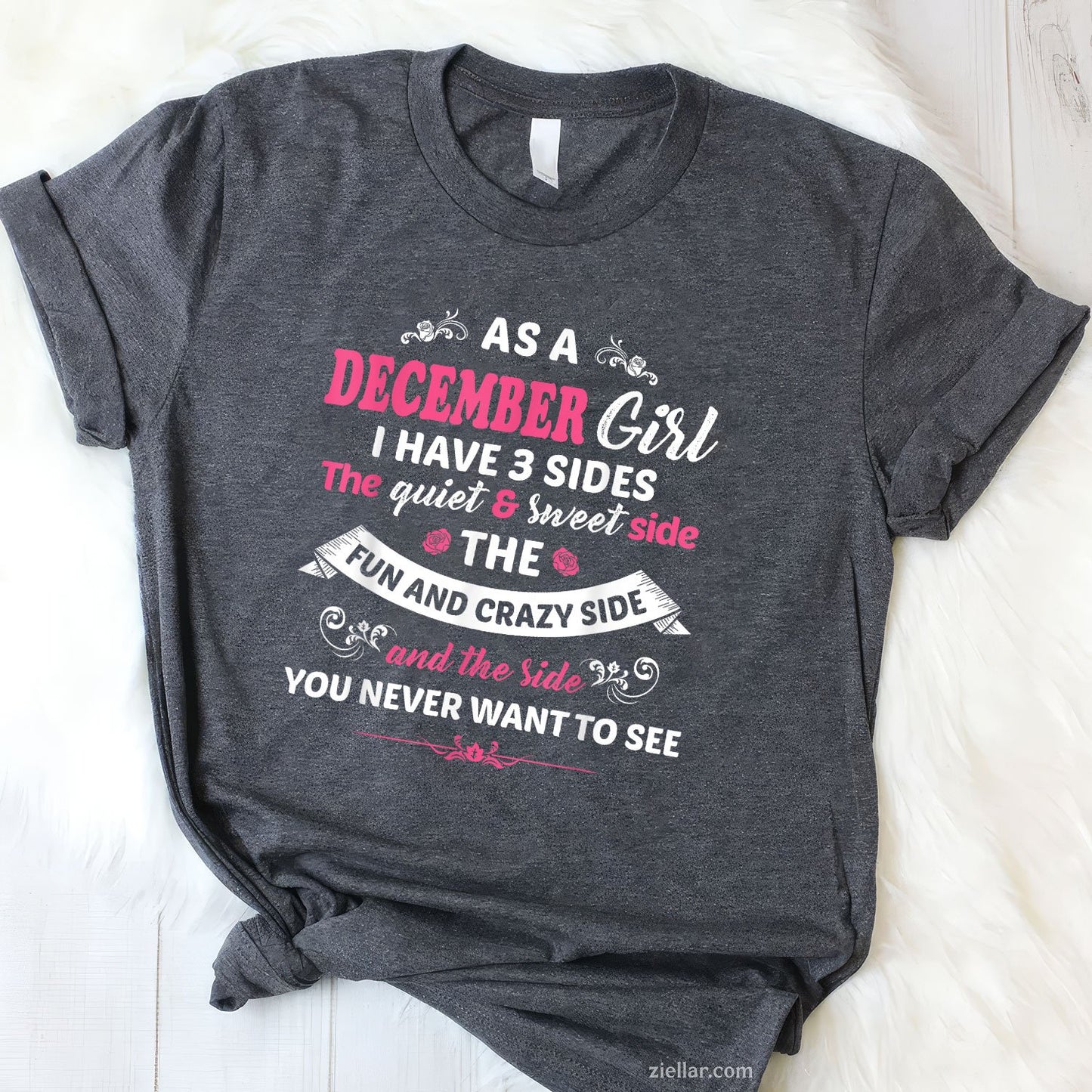 As a December Girl Tee and T-Shirt, Birthday Gift T-Shirt for Women Adults Born in December