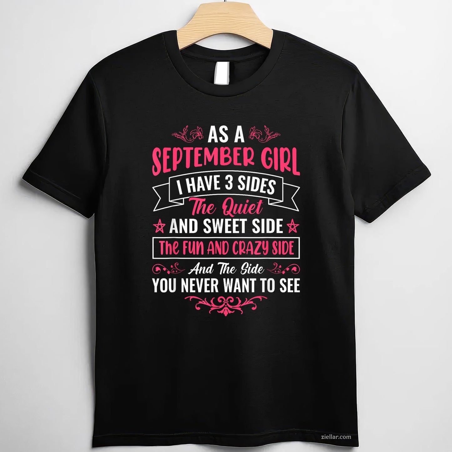 As a September Girl Tee and T-Shirt, Proud Birth Month T-Shirt Gift for Women Adults