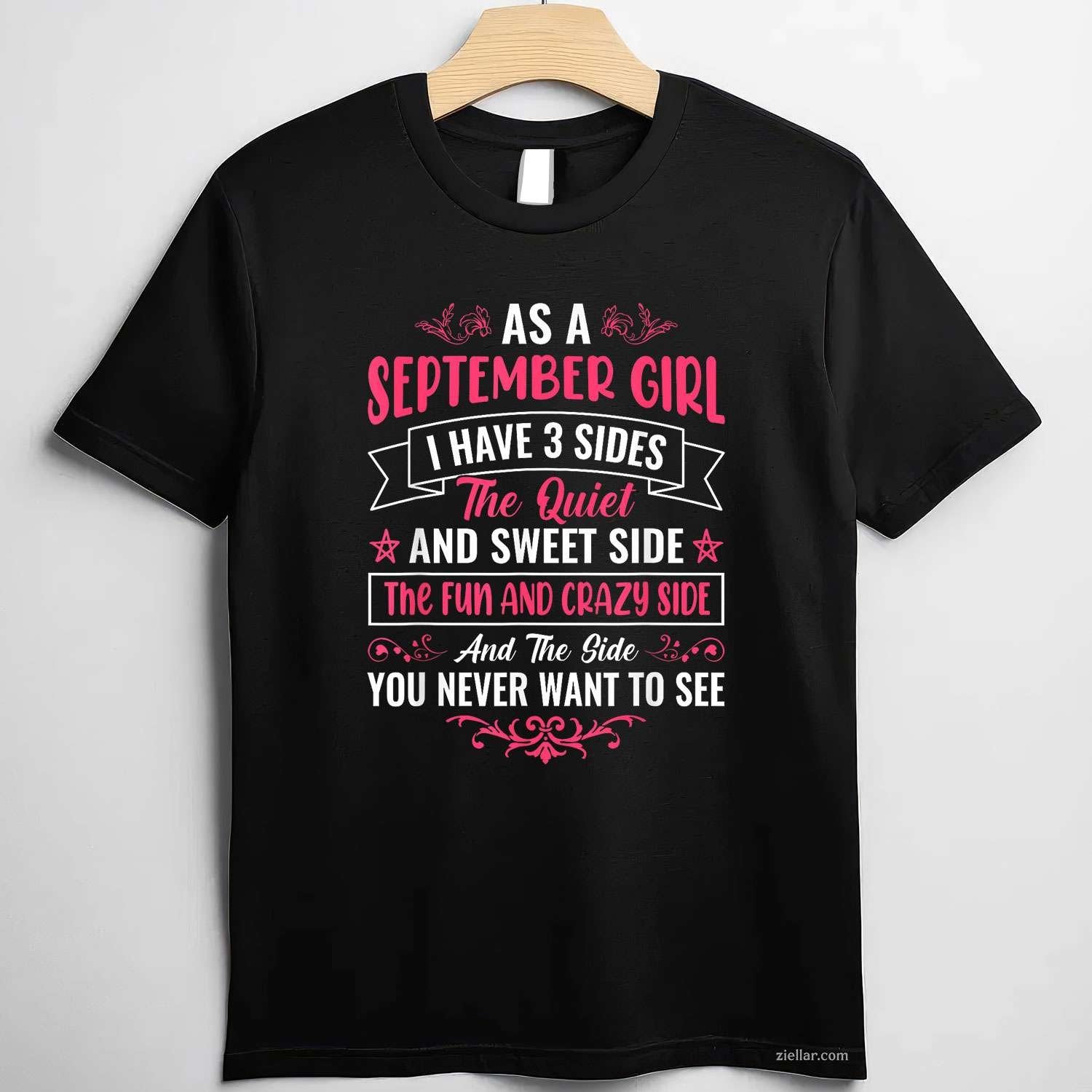 As a September girl - girls T-Shirt Tee for Men Women Adults Unisex
