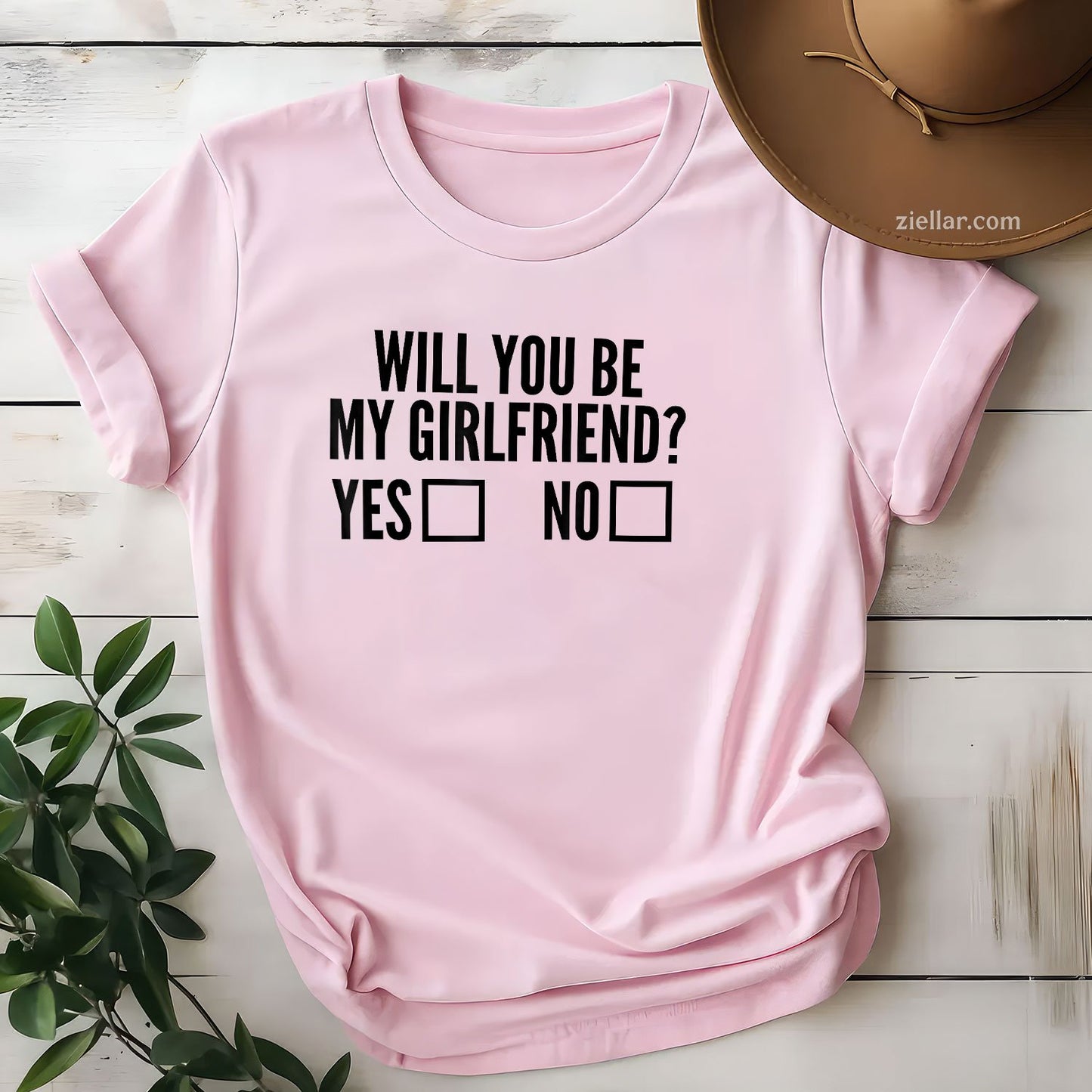Ask Her Will You Be My Girlfriend Valentine's Day Tee and T-Shirt, Funny Relationship Gift T-Shirt for Couples and Adults