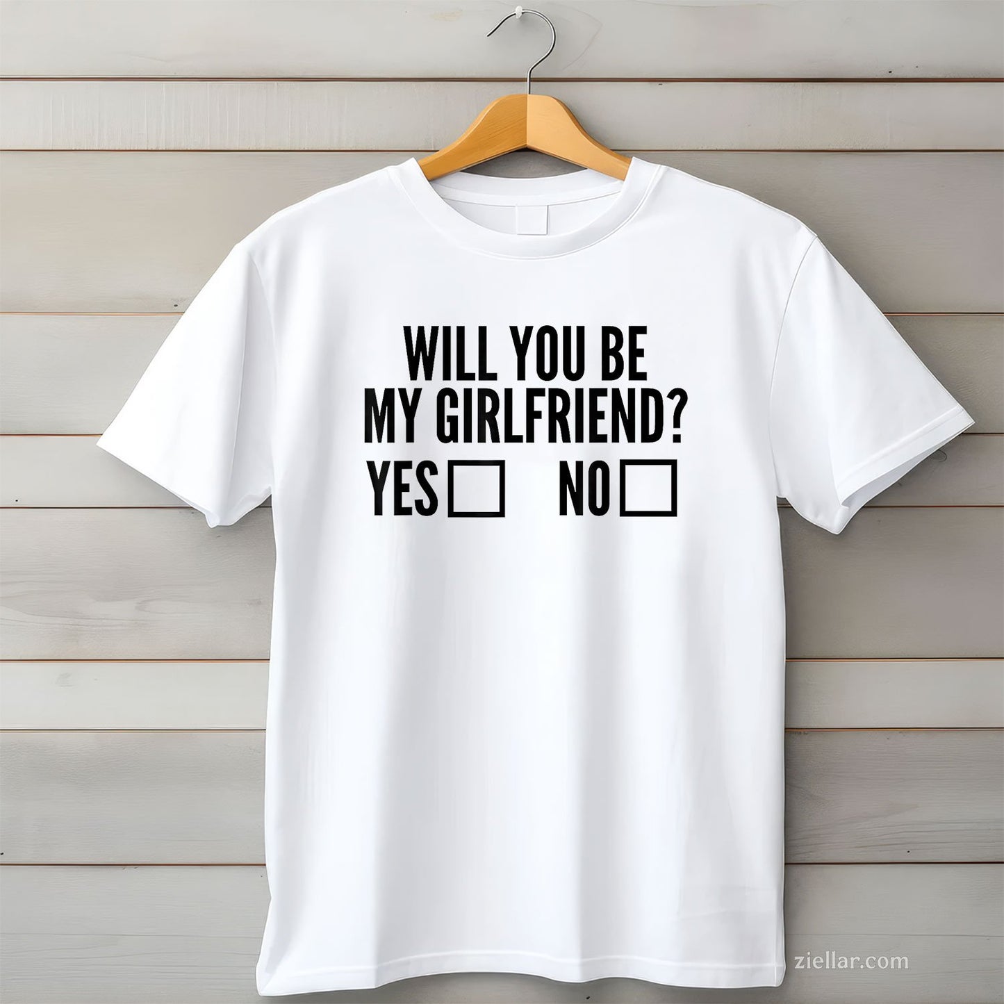 Ask Her Will You Be My Girlfriend Valentine's Day Tee and T-Shirt, Funny Relationship Gift T-Shirt for Couples and Adults