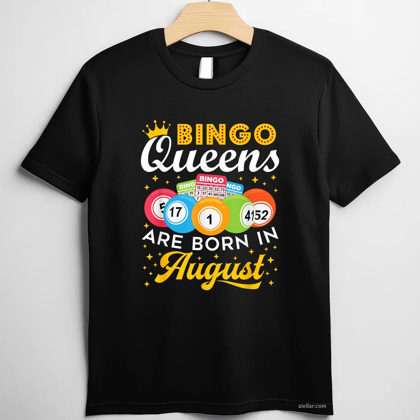 August Bingo Queen Tee and T-Shirt, Funny Birthday Gift T-Shirt for Women Adults