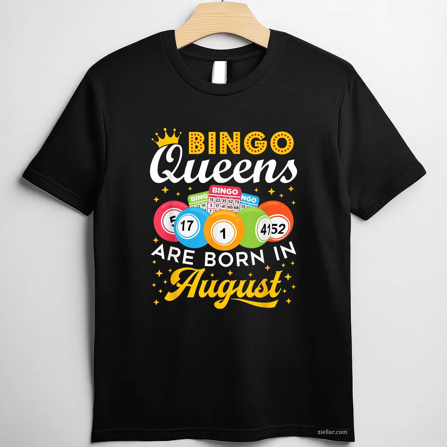 August Bingo Queen Tee and T-Shirt, Funny Birthday Gift T-Shirt for Women Adults