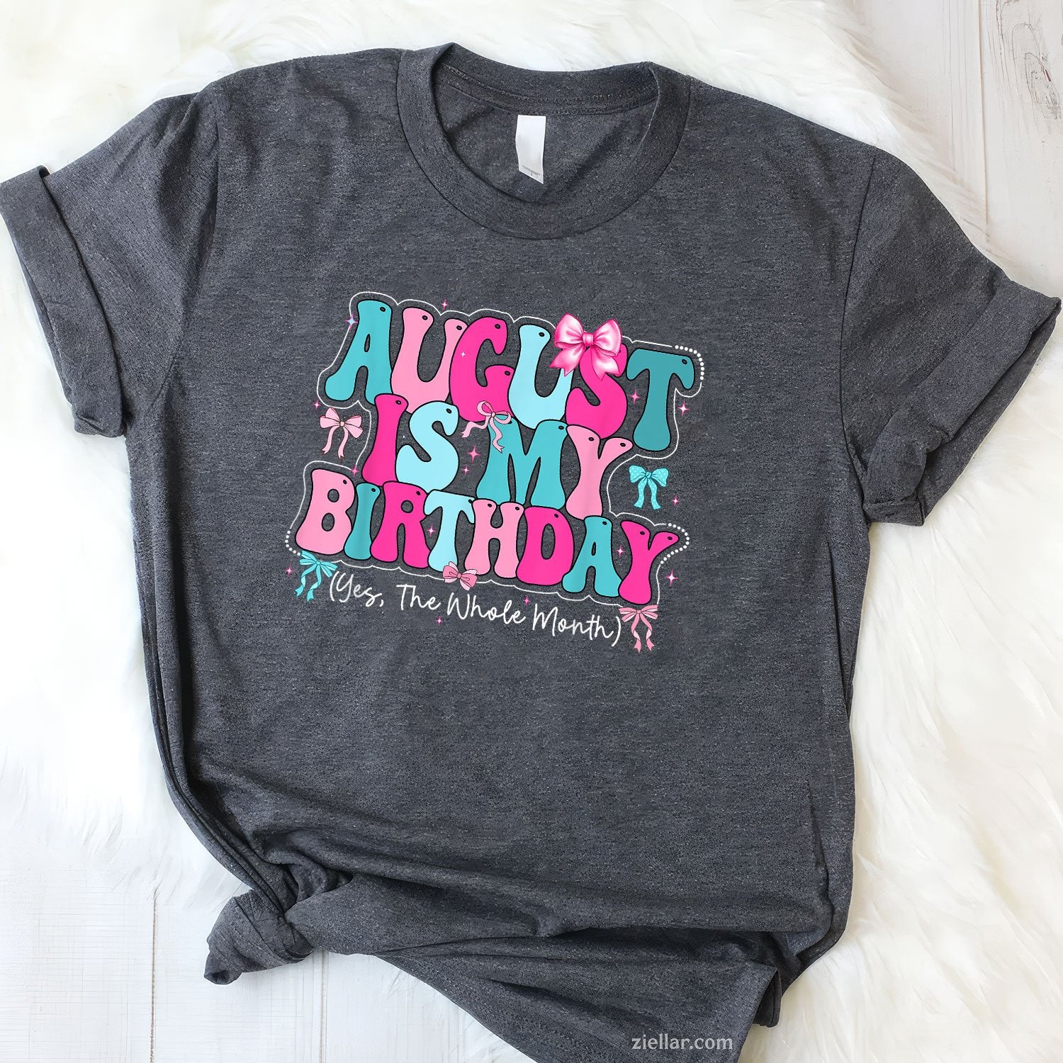 August Birthday Queen Tee and T-Shirt, Party Celebration T-Shirt Gift for Women Adults