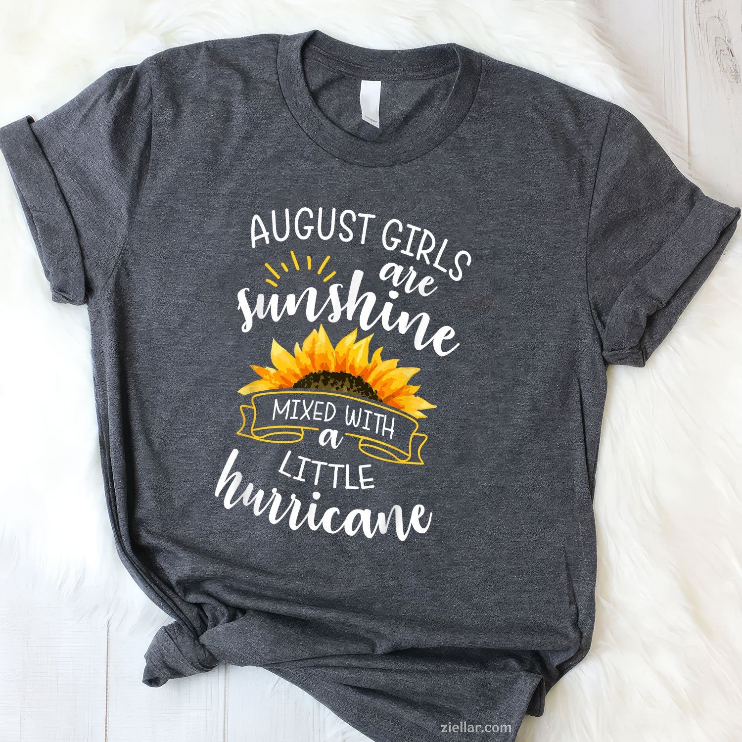August Girls Are Sunshine Tee and T-Shirt, Mixed with Hurricane Funny Birthday T-Shirt for Adults