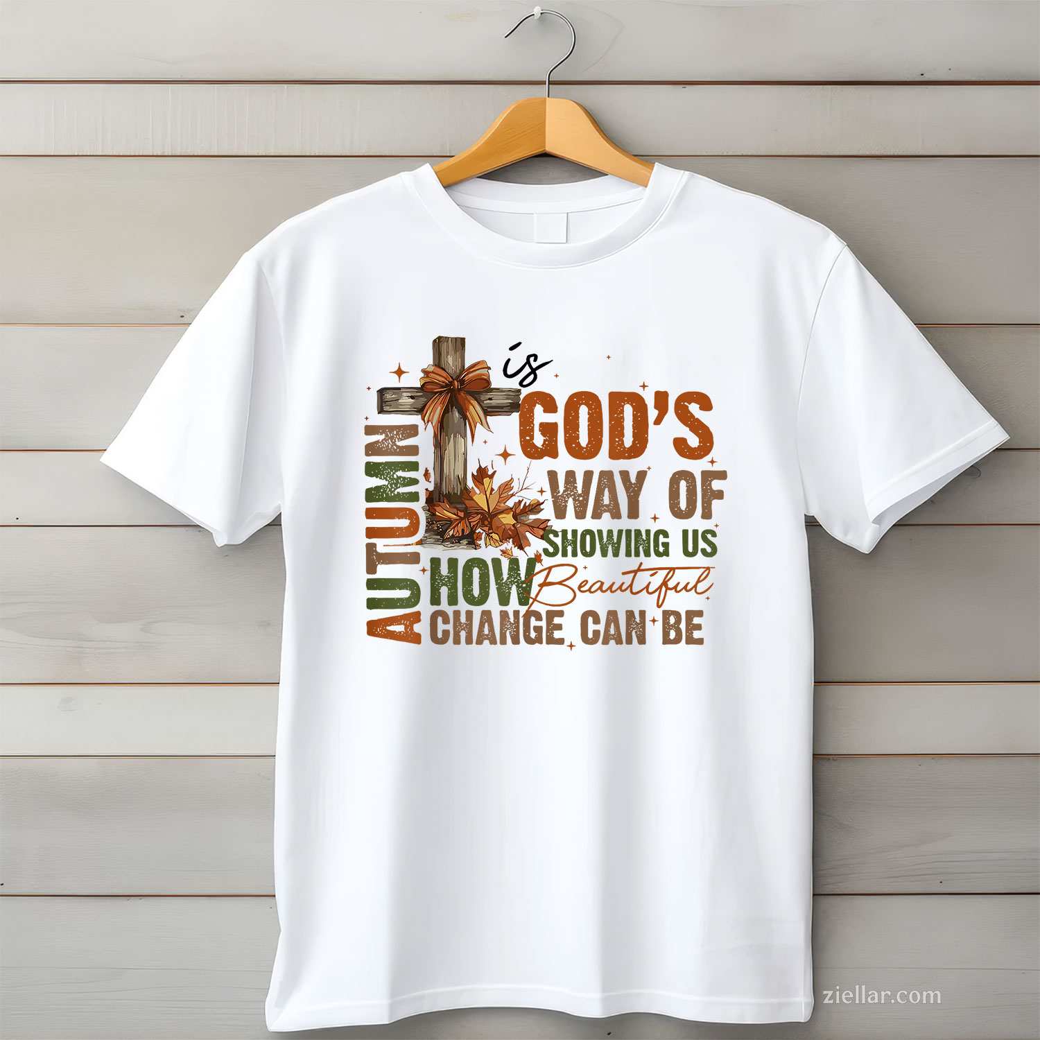 Autumn Is God's Way Of Showing US Beautiful Fall Christian T-Shirt and Tee for Adults Men Women Unisex