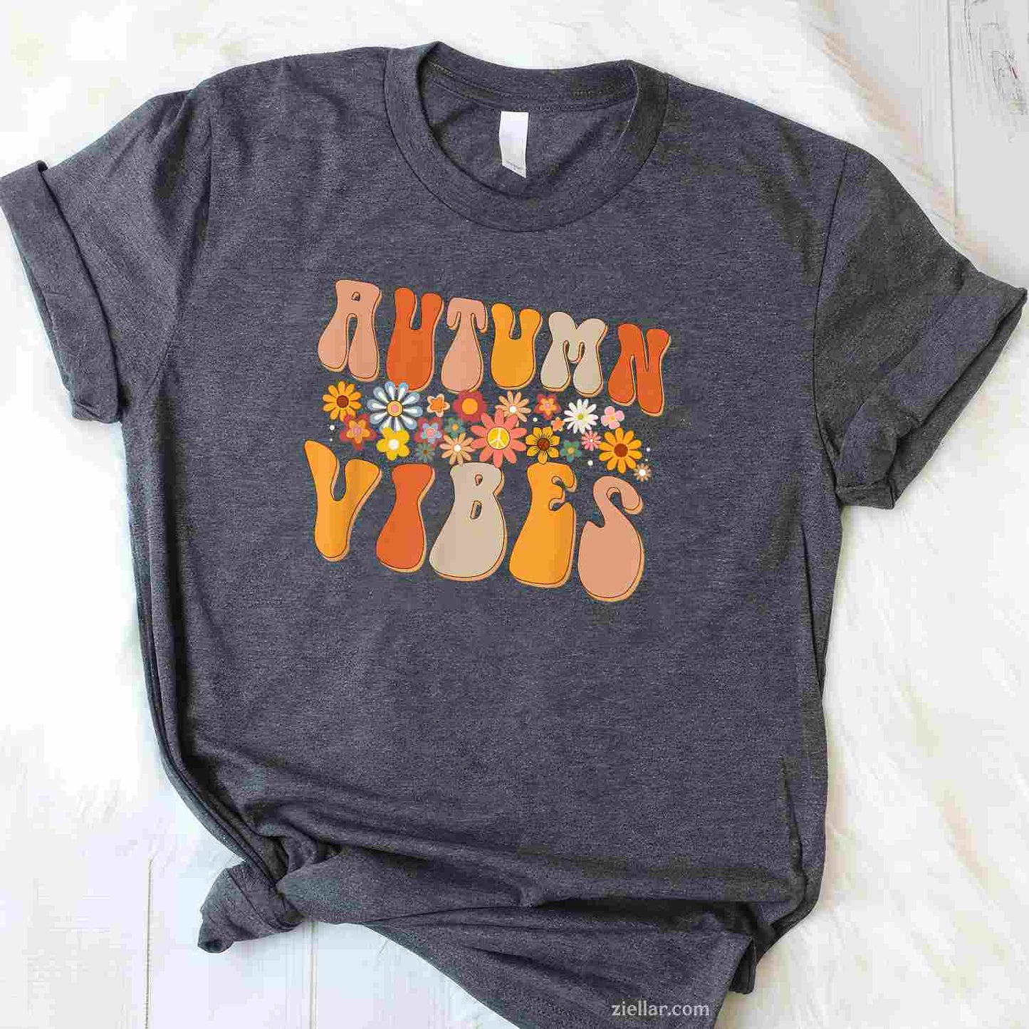 Autumn Vibes Groovy Design Fall Lover Thanksgiving Day T-Shirt and Tee for Adults Men Women Unisex