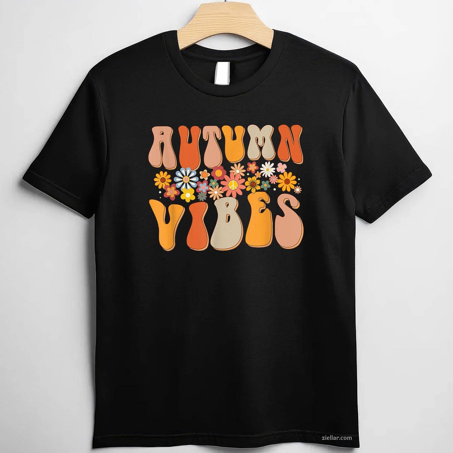Autumn Vibes Groovy Design Fall Lover Thanksgiving Day T-Shirt and Tee for Adults Men Women Unisex