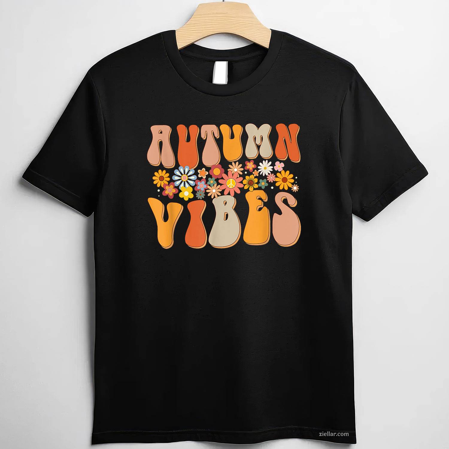 Autumn Vibes Groovy Design Fall Lover Thanksgiving Day T-Shirt and Tee for Adults Men Women Unisex