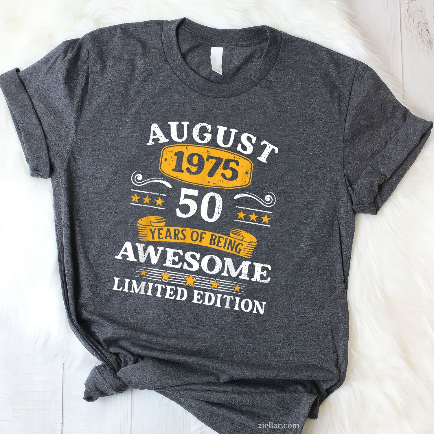 Awesome Since August 1975 Tee and T-Shirt, 50th Birthday Gift T-Shirt for Adults