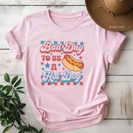 Bad Day To Be A Hot Dog Funny BBQ Grilling 4th Of July T-Shirt Tee for Men Women Adults Unisex