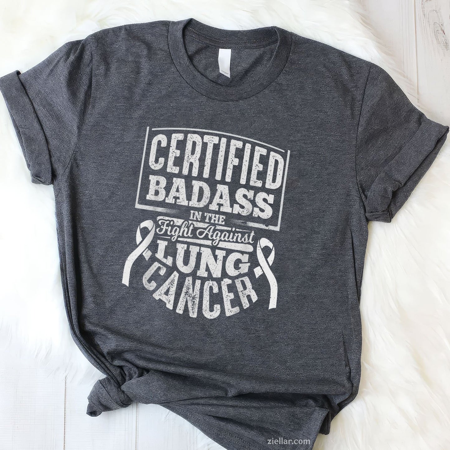 Badass Lung Cancer Awareness T Shirt Women Men Gifts T-Shirt