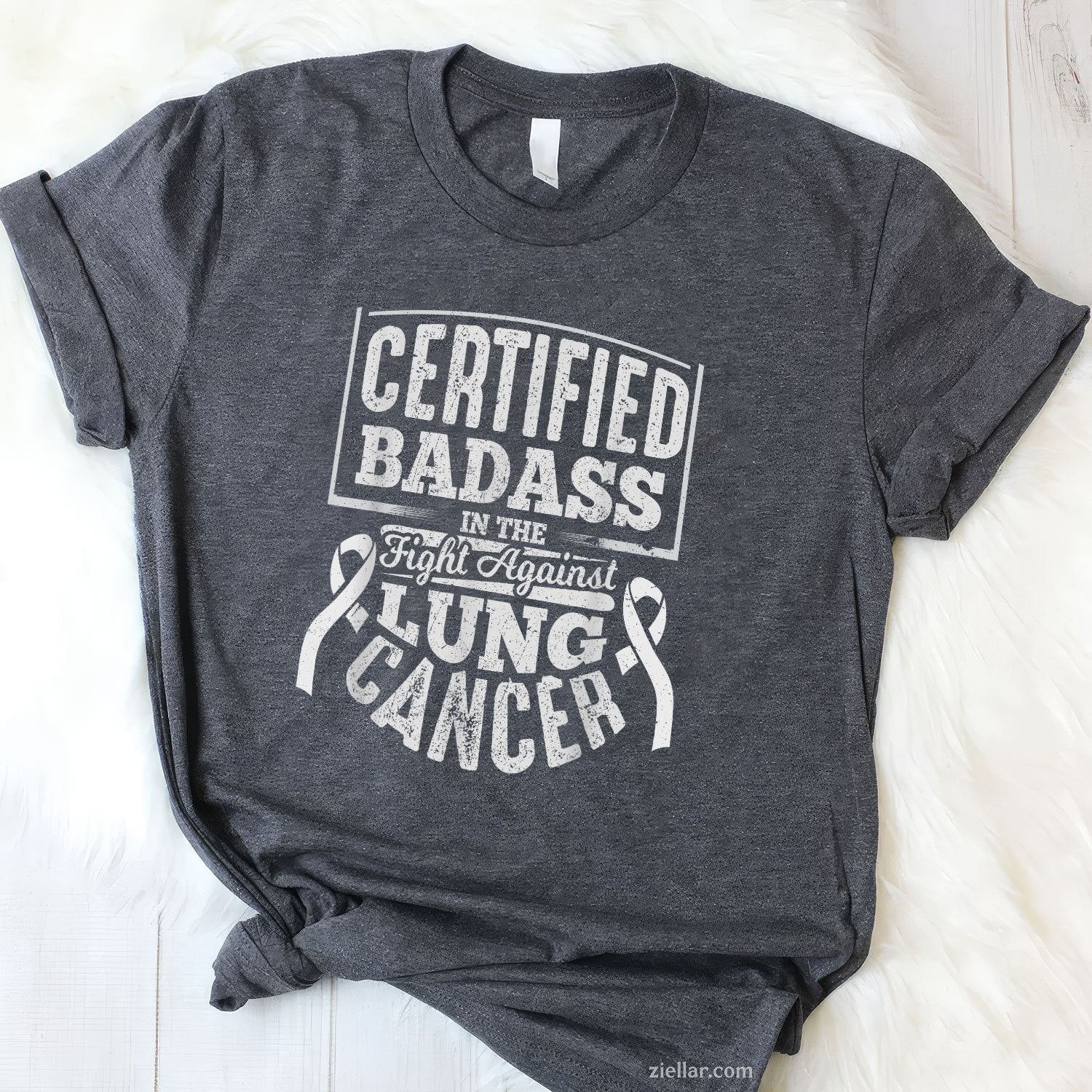Badass Lung Cancer Awareness T Shirt Women Men Gifts T-Shirt