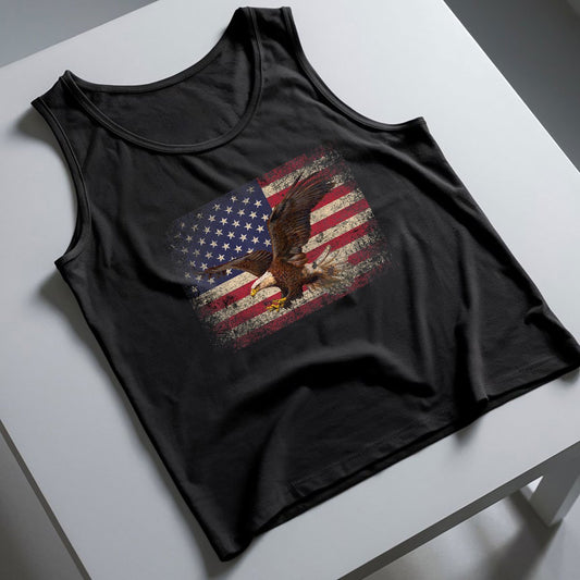 Bald Eagle 4th of July Christmas Gift American Flag Country Tank Top Shirt