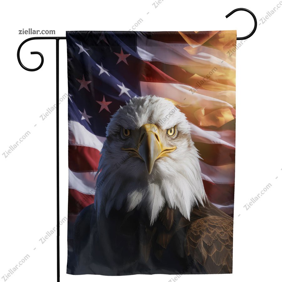 Bald Eagle American Flag Garden Decor Patriotic Yard Banner USA Home Gift