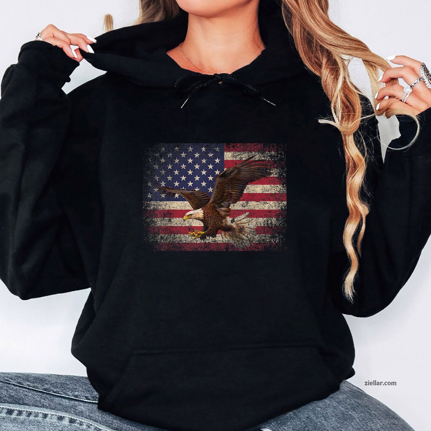 Bald Eagle 4th of July Christmas Gift American Flag Country Hoodie Shirt