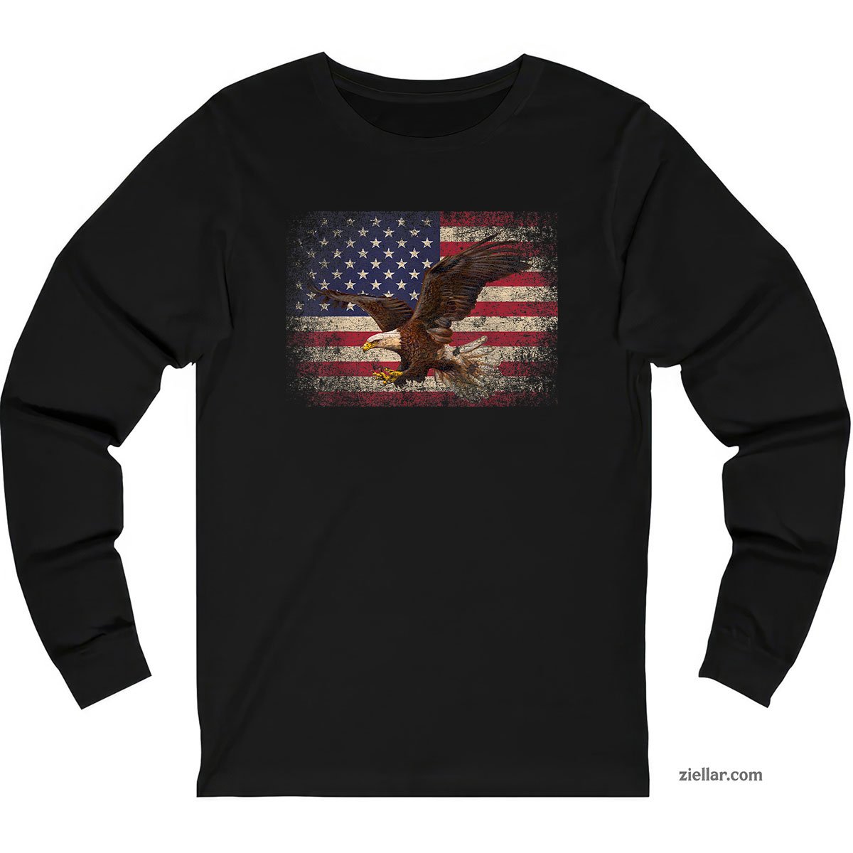 Bald Eagle 4th of July Christmas Gift American Flag Country Long Sleeve Shirt