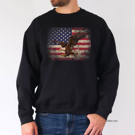 Bald Eagle 4th of July Christmas Gift American Flag Country Sweatshirt