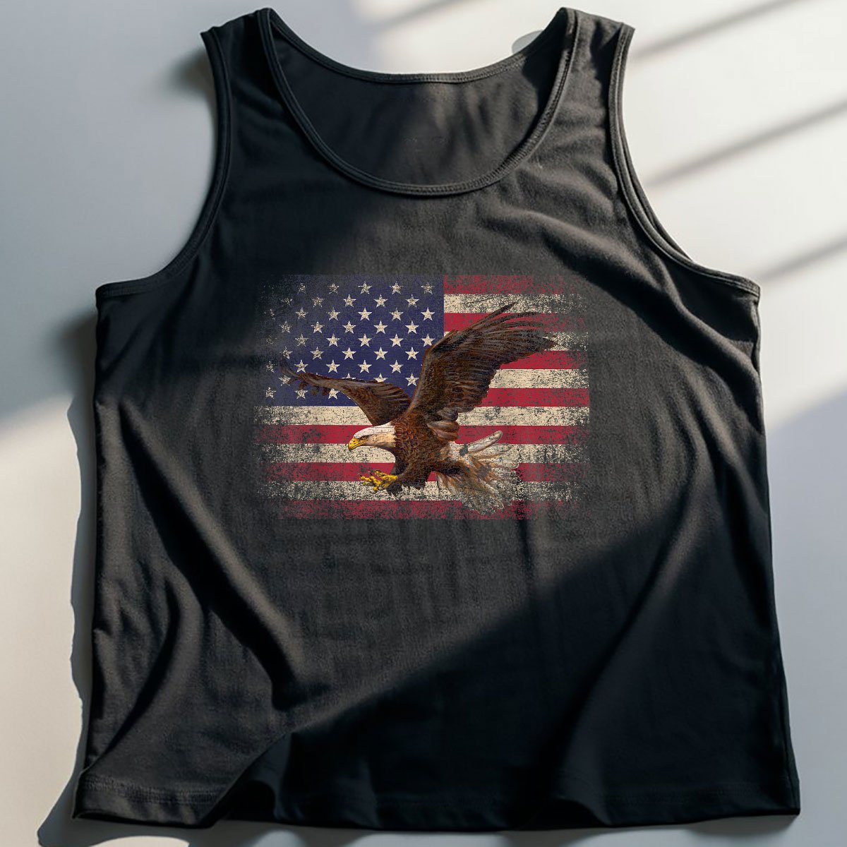 Bald Eagle 4th of July Christmas Gift American Flag Country Tank Top Shirt