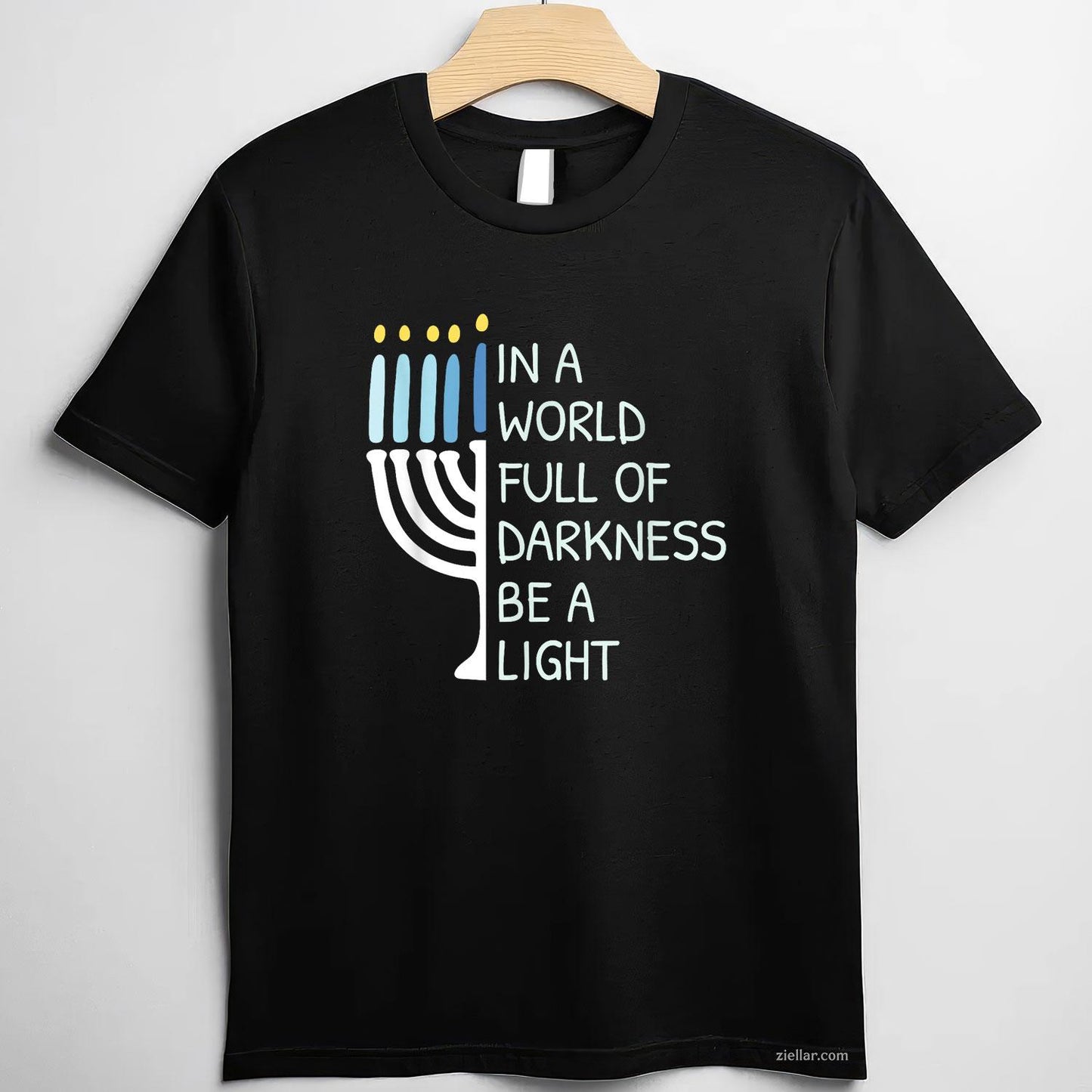 Be A Light Happy Hanukkah T-Shirt_ Religious Jewish Holiday Tee For Men And Women