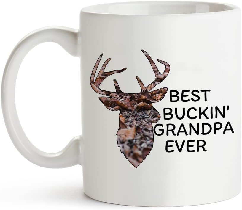 Best Buckin' Grandpa Ever Mug, Funny Birthday, Christmas, Father's Day Gift for Papa 11 Oz