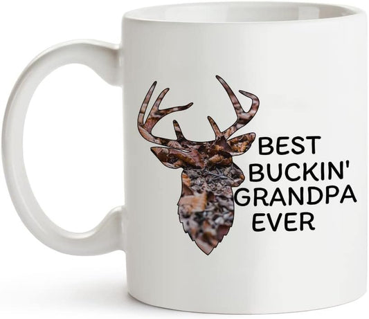 Best Buckin' Grandpa Ever Mug, Funny Birthday, Christmas, Father's Day Gift for Papa 11 Oz