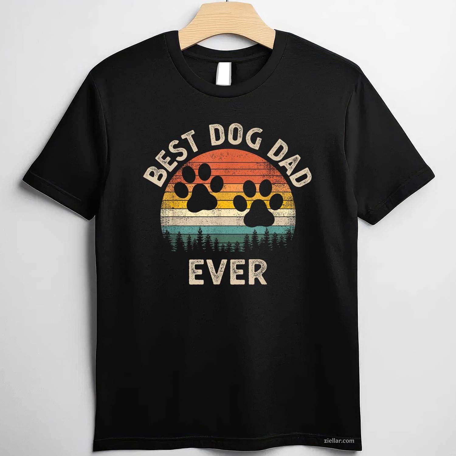 Best Dog Dad Ever Vintage T-Shirt, Father'S Day Dog Lover Vintage Graphic Tee For Men Adults